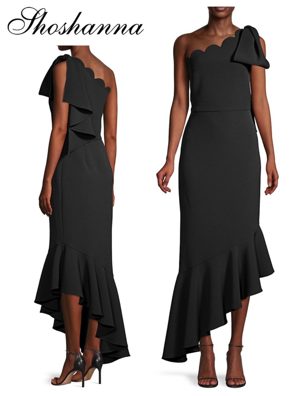 SHOSHANNA Ainsa Asymmetrical Bow Dress